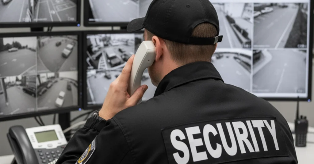 Security officer watching cameras, negligent security attack rights