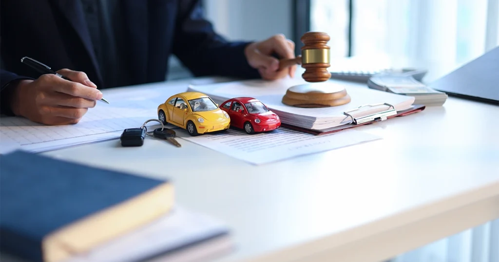 Hiring an attorney for a car accident case.