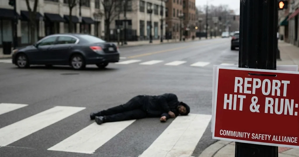 Person injured in crosswalk after hit-and-run.
